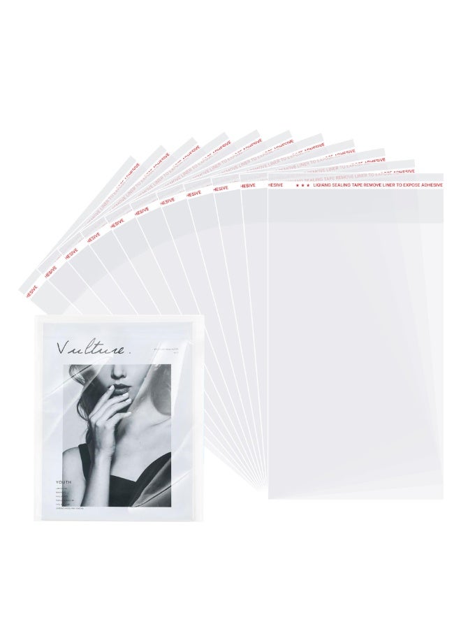 Duravel 50Pcs 8 x 12 inches Clear Resealable Poly Mailers Bag,Self Adhesive Sealing OPP Cello Bags for Bakery Cookies Candy Treats Decorative Wrappers (Pack Of 50) - Image 1