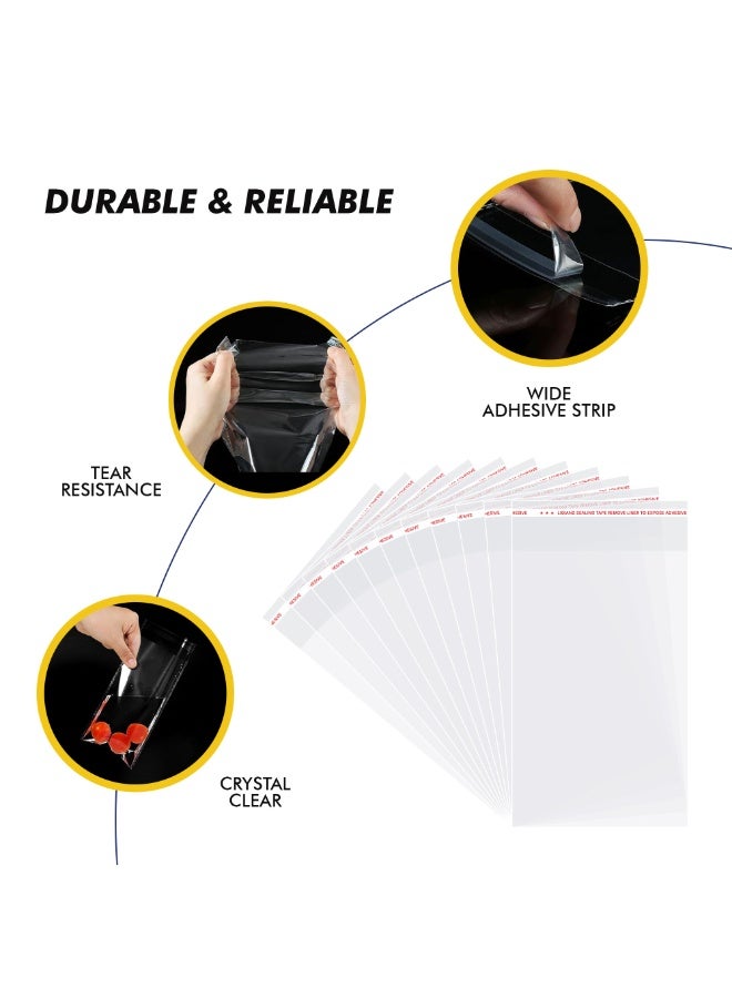 Duravel 50Pcs 8 x 12 inches Clear Resealable Poly Mailers Bag,Self Adhesive Sealing OPP Cello Bags for Bakery Cookies Candy Treats Decorative Wrappers (Pack Of 50) - Image 3