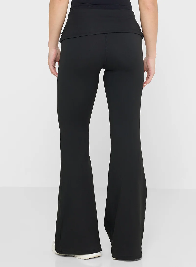 Ginger Foldover Waist Seamless Flared Leggings