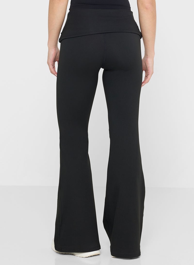 Ginger Foldover Waist Seamless Flared Leggings - Image 3