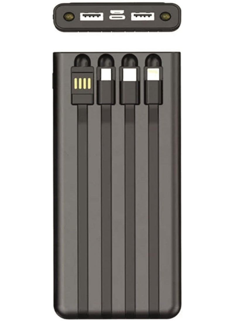Powerbank 3 40000mAh Solar Power Bank – High-Capacity External Battery Pack with LED Flashlight, Dual USB Output Ports, Fast Charging Support, Portable Charger for Smartphones, Tablets, and USB Devices – Ideal for Travel, Outdoor Use & Emergencies – Black  - Image 2