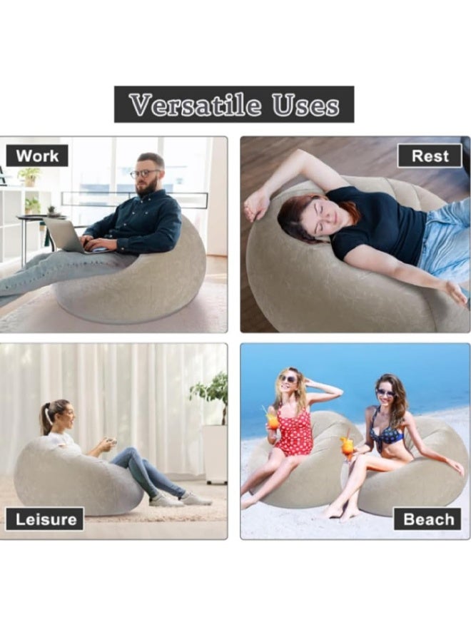 Berma Baby Air Sofa Outdoor Inflatable Sofa Chair, Washable Folding Couch Bean Bag Chair, Portable Inflatable Lazy Seat for Balcony, Living Room, Bedroom and Outdoor Travel  - Image 5