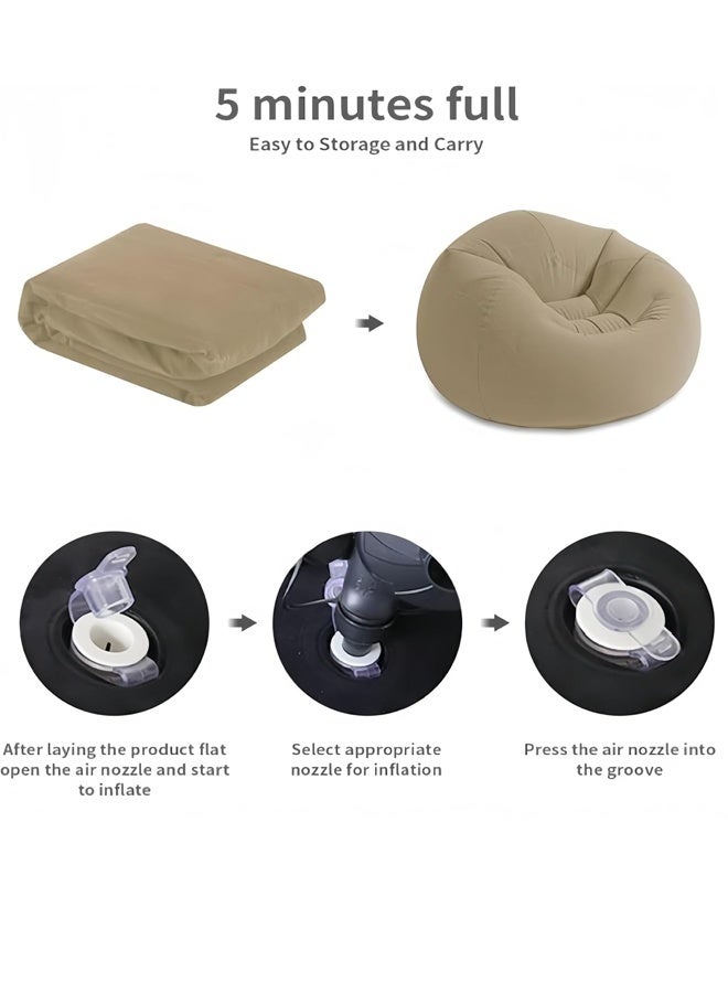 Berma Baby Air Sofa Outdoor Inflatable Sofa Chair, Washable Folding Couch Bean Bag Chair, Portable Inflatable Lazy Seat for Balcony, Living Room, Bedroom and Outdoor Travel  - Image 4