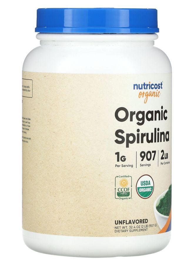 Nutricost Organic Spirulina Unflavored 32.4 oz (907 g) - Image 2