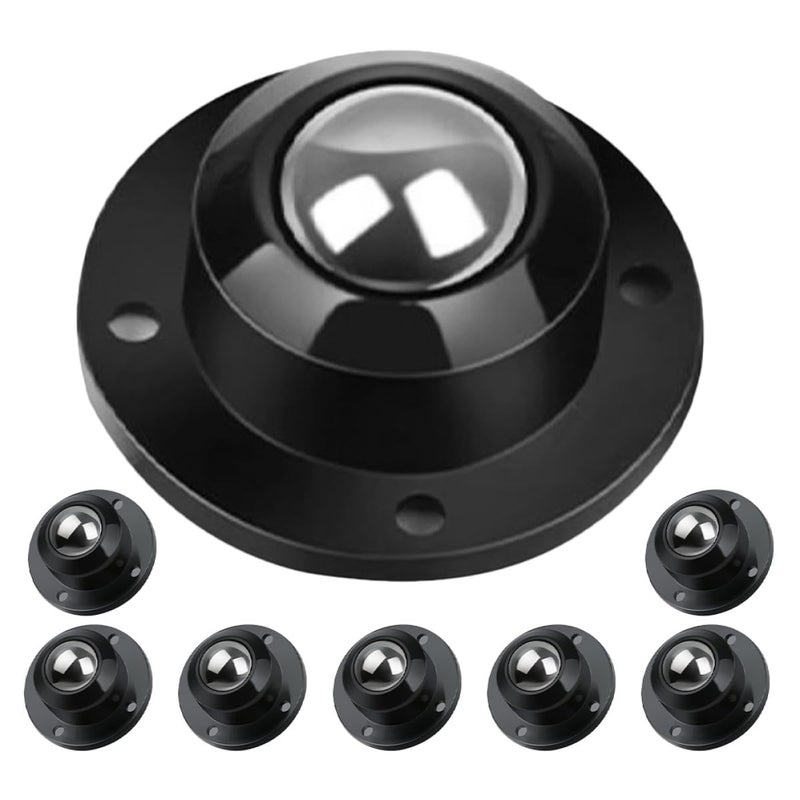 8 قطع من عجلات الكاستر الدوارة الصغيرة ذاتية اللصق مع محامل كرات فولاذية للأثاث وصناديق التخزين - Image 2