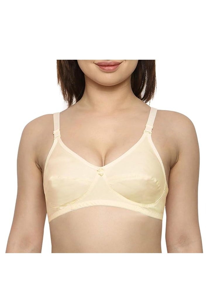 Love Bell - Love Bell Women's Everyday Bra - Double-Layered, High Coverage, All-Day Comfort Bra (BEIGE) - Image 1