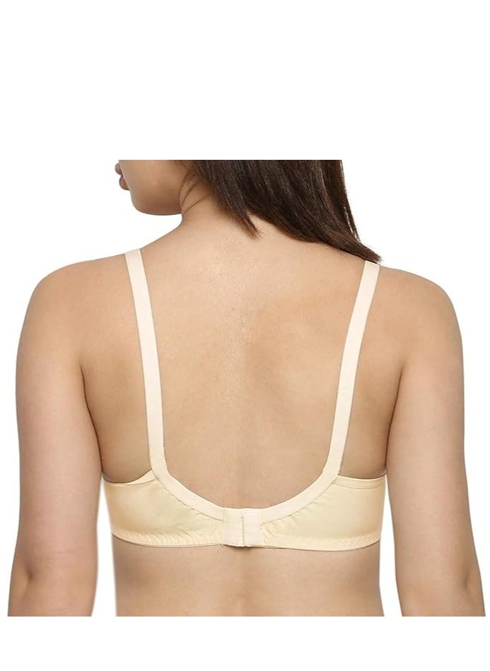 Love Bell - Love Bell Women's Everyday Bra - Double-Layered, High Coverage, All-Day Comfort Bra (BEIGE) - Image 1