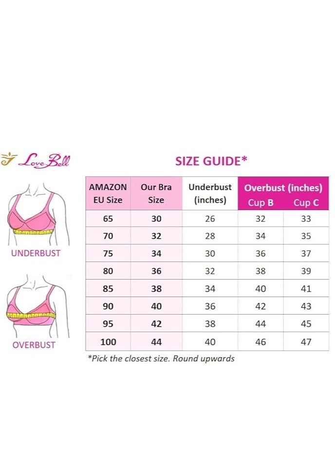 Love Bell - Love Bell Women's Everyday Bra - Double-Layered, High Coverage, All-Day Comfort Bra (BEIGE) - Image 1