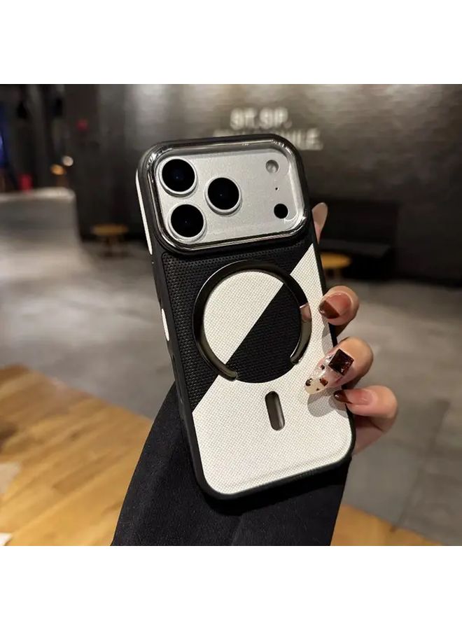 حافظة هاتف مغناطيسية بتصميم كتل ملونة وقماش جلدي لهاتف iPhone 17 - Image 4