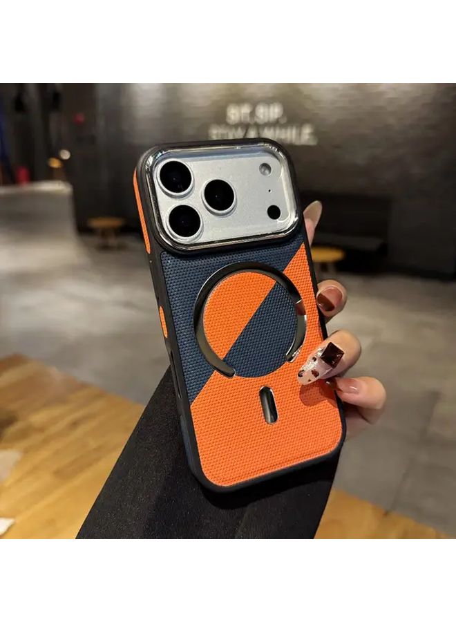حافظة هاتف مغناطيسية بتصميم كتل ملونة وقماش جلدي لهاتف iPhone 17 - Image 5