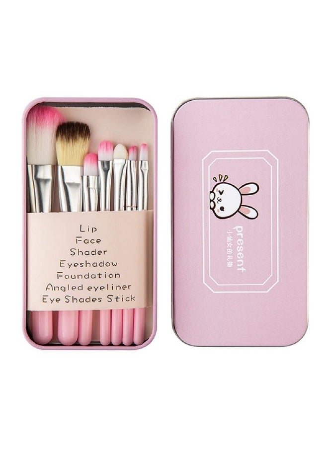 ZHIYE - Pimoys Children Makeup Brushes, 7Pcs Makeup Brush Set Foundation Eyebrow Eyeliner Brush Cosmetic Concealer Brushes For Kids Girls, Women Trave - Pink With Case - Image 1