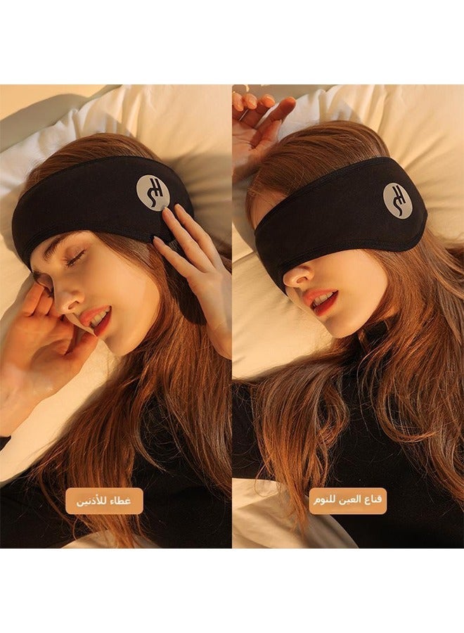 HaHaHai Cotton Sleep Mask (Official Certified) with Soundproof Ear Covers and Earplugs Set - Comfortable Adjustable Sleeping Eye Mask for Uninterrupted Rest, Ear Protection for Noise Reduction, Essential Travel Accessory (Black) - Image 3