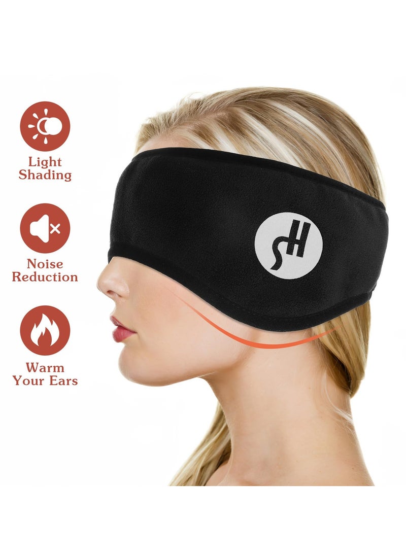HaHaHai Cotton Sleep Mask (Official Certified) with Soundproof Ear Covers and Earplugs Set - Comfortable Adjustable Sleeping Eye Mask for Uninterrupted Rest, Ear Protection for Noise Reduction, Essential Travel Accessory (Black)  - Image 5