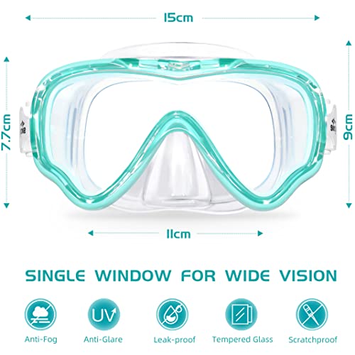 Seago Swim Mask Swimming Goggles for Kids Boys Girls Toddlers Youth 5-15 Anti-Fog 180° Clear Goggles No Leak Waterproof Kids Pool Underwater Open Water Swim Goggles with Nose Cover Swimming Equipment - Image 2