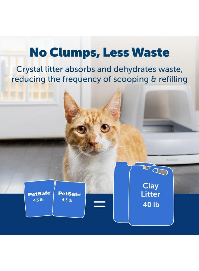 بيت سيف قمامة القطط الكريستالية الفاخرة من PetSafe ScoopFree - تتفوق على قمامة الطين - أقل غبارًا وتتبعًا لمنزل منعش - غير متكتلة - كيسان من القمامة بوزن 4.3 رطل (8.6 رطل إجمالاً) - أزرق أصلي - Image 4