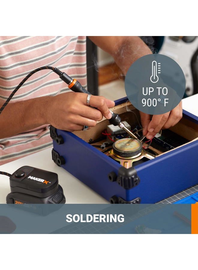 Worx WX991L 20V MAKERX Combo Kit - Rotary Tool + Angle Grinder + Wood/Metal Crafting Tool - Image 4