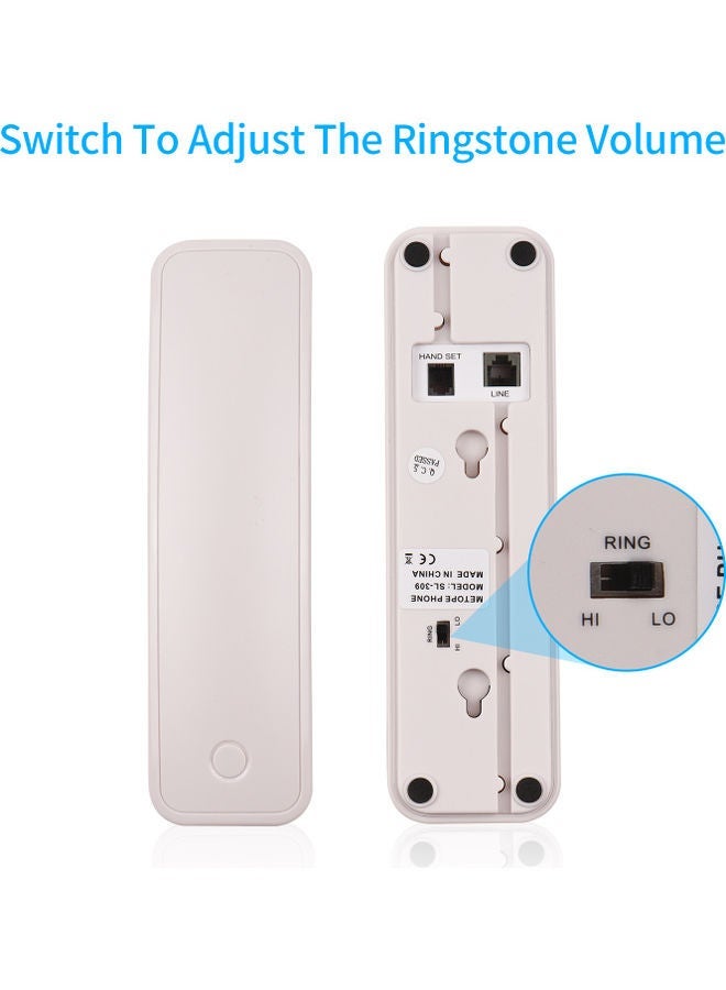 NIBEMINENT Wall-Mounted Wired Telephone Base Station White - Image 4