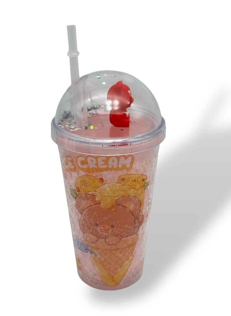 كيوشوب كوباية مشروبات باردة 450 مل بغطاء محكم – تصميم أنيق وألوان مبهجة من كيوشوب – مثالية للايس كوفي والعصائر والشاي المثلج – خفيفة وسهلة الحمل للاستخدام اليومي - Image 1