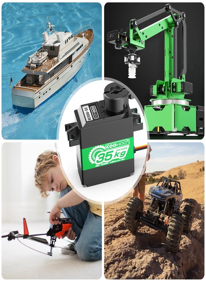 COOWOO 35kg High Torque Coreless Motor Servo Metal Gear Digital and Stainless Steel Gear Servo Arduino Servo for Robotic DIY,RC Car (Control Angle 10°) - Image 4