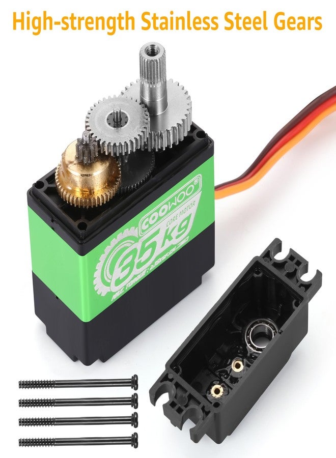 COOWOO 35kg High Torque Coreless Motor Servo Metal Gear Digital and Stainless Steel Gear Servo Arduino Servo for Robotic DIY,RC Car (Control Angle 10°) - Image 2