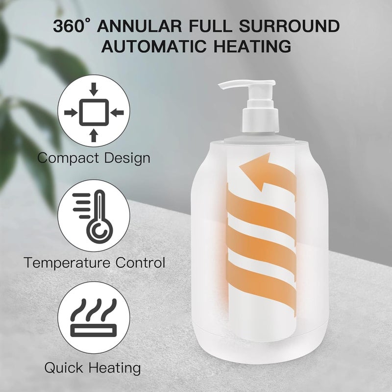 AOWOSA Massage Oil Warmer Bottle Professional Electric Lotion Digital Heater for SPA, Automatic Oil Warmer Heated Oil Lotion Cream for Salon, Barber Shops, Home, with Two Oil Bottle Dispenser (White) - Image 4