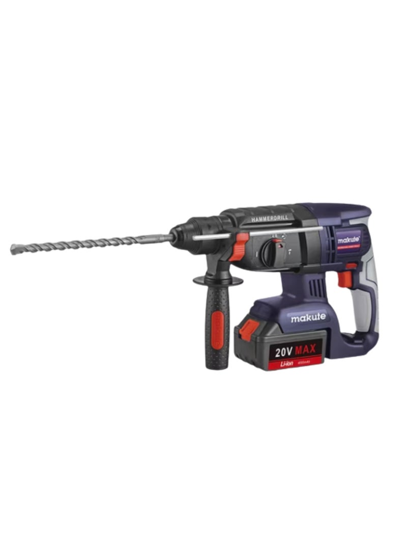 makute 20V Cordless Rotary Hammer for Drilling or Chiseling into Concrete  Brick foam Concrete  Wood Metal and Similar Hard Materials (CHD001-2BL) - Image 1