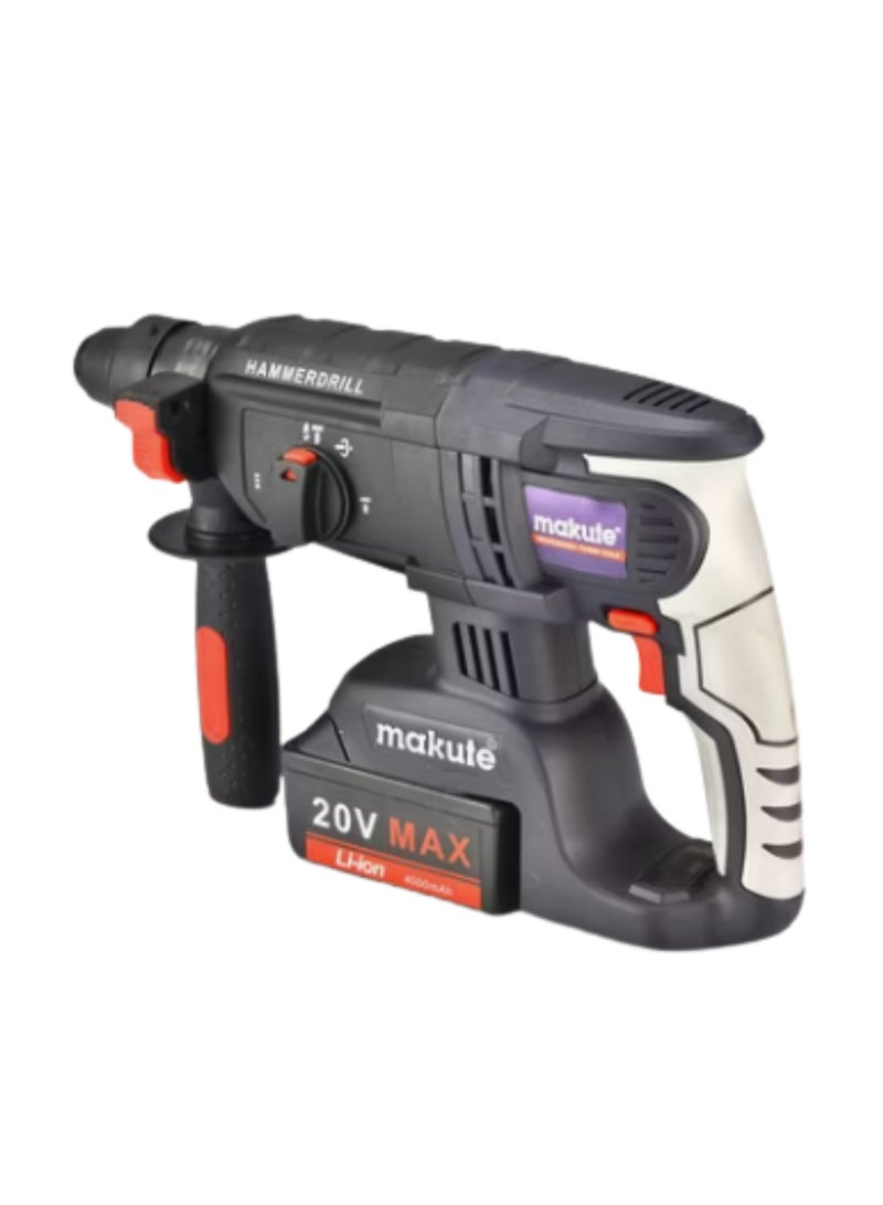 makute 20V Cordless Rotary Hammer for Drilling or Chiseling into Concrete  Brick foam Concrete  Wood Metal and Similar Hard Materials (CHD001-2BL) - Image 2