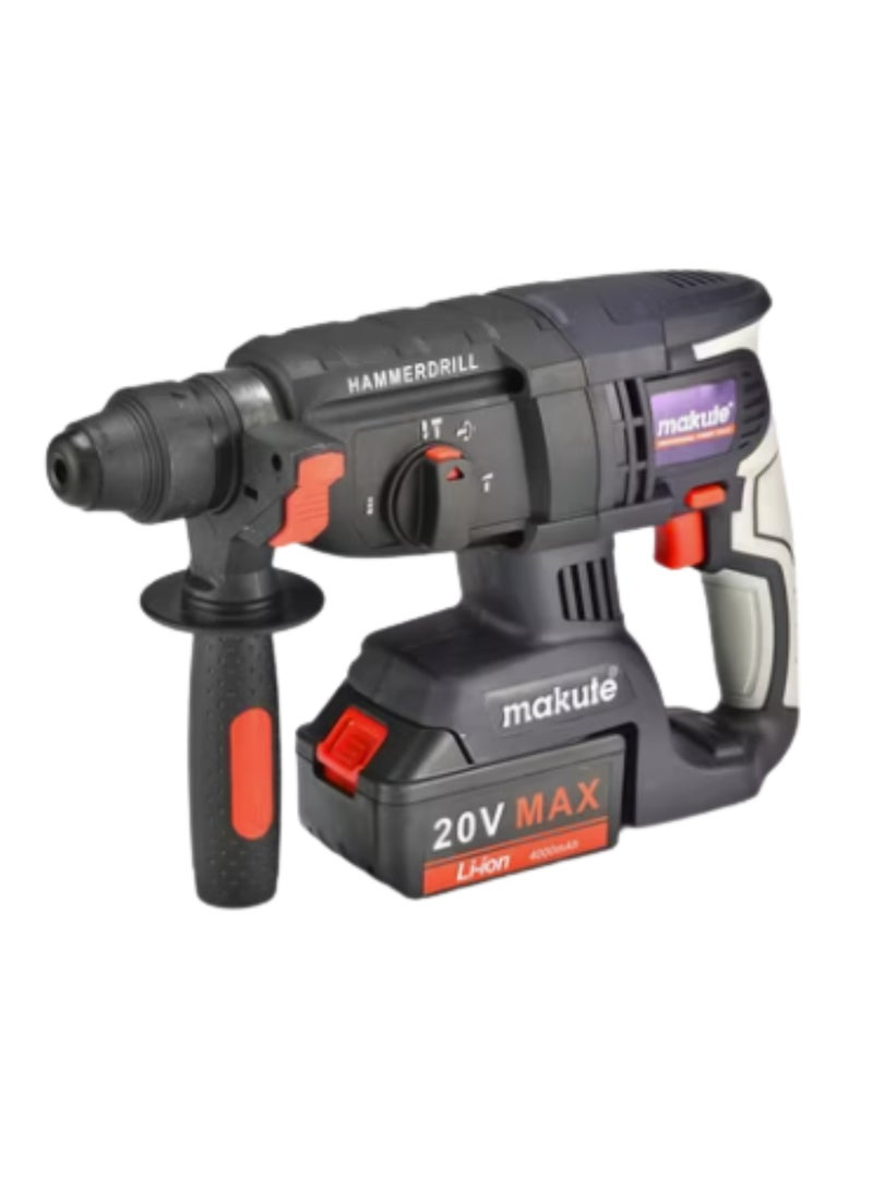 makute 20V Cordless Rotary Hammer for Drilling or Chiseling into Concrete  Brick foam Concrete  Wood Metal and Similar Hard Materials (CHD001-2BL) - Image 4