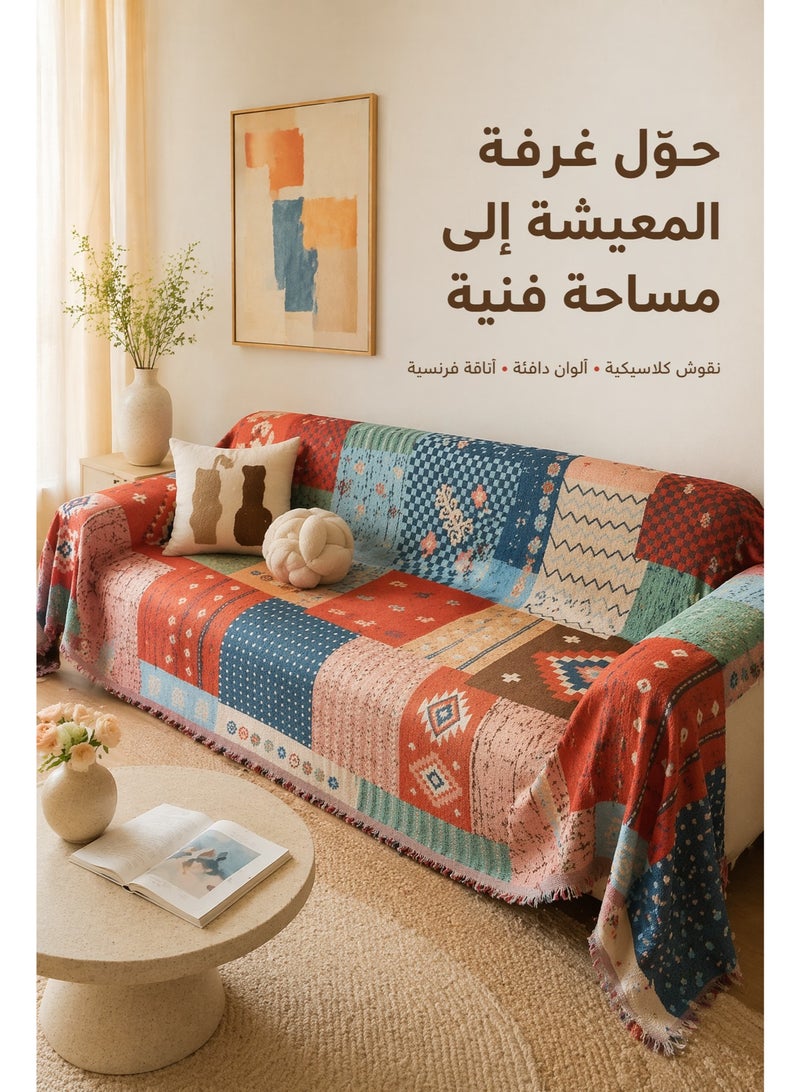 تايران غطاء أريكة من الشنيل ذو وجهين، غطاء أريكة أنيق، غطاء أريكة لمقعد واحد/نصف/ثلاثة/أربعة مقاعد، منشفة غطاء أريكة من الشنيل، خامة الشنيل، منشفة أريكة ذات وجهين، غطاء أريكة مناسب لجميع الفصول، قابل للعكس. - Image 2