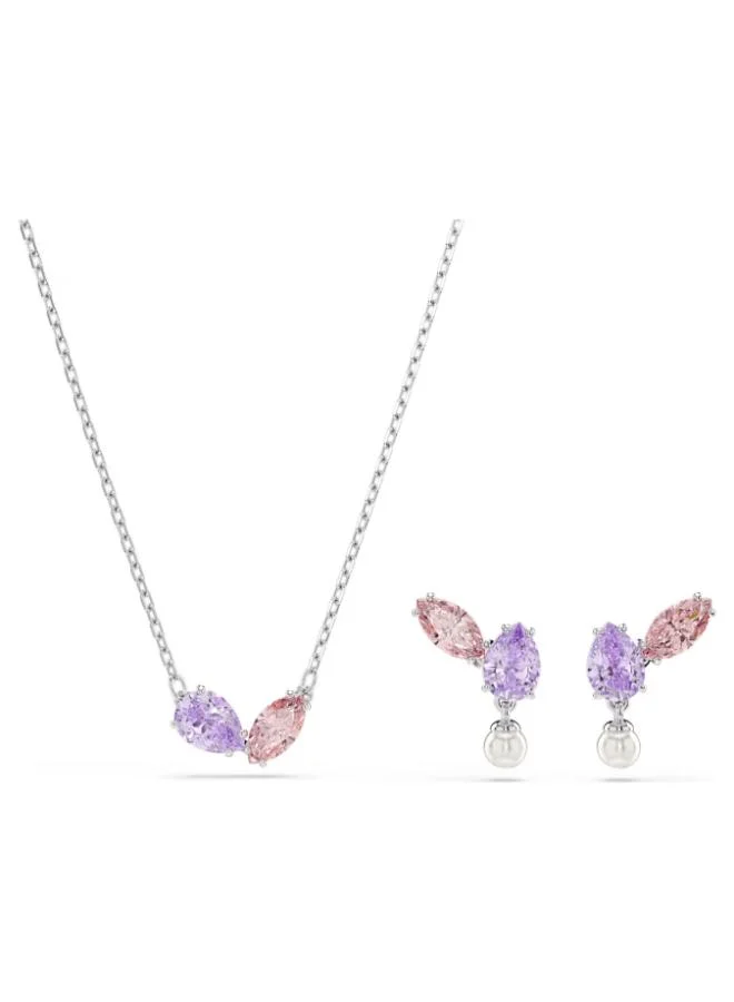 Motif Rhodium Plated Jewellery Set