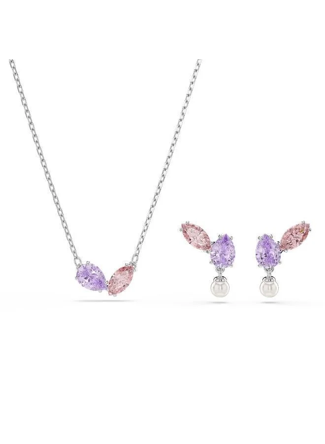 Motif Rhodium Plated Jewellery Set