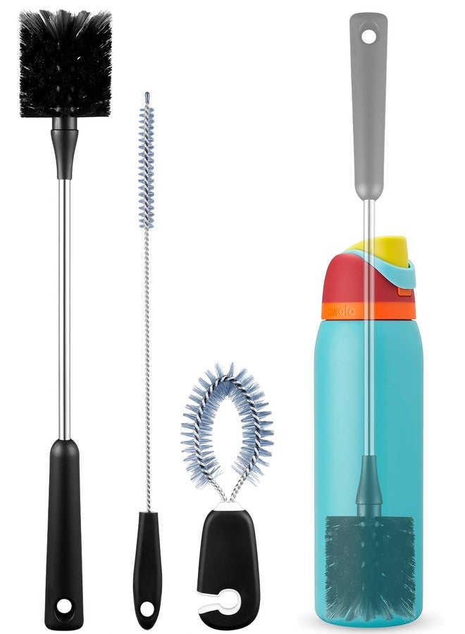 EasyAcc [3 Pack] Water Bottle Cleaner Brush for Owala Stanley Hydroflask, Long Handle Water Bottle Scrubbing Brush, with Straw Cleaner & Nipple Brush, for Coffee Mugs, Tumblers, Ice Tea Jars - Image 1