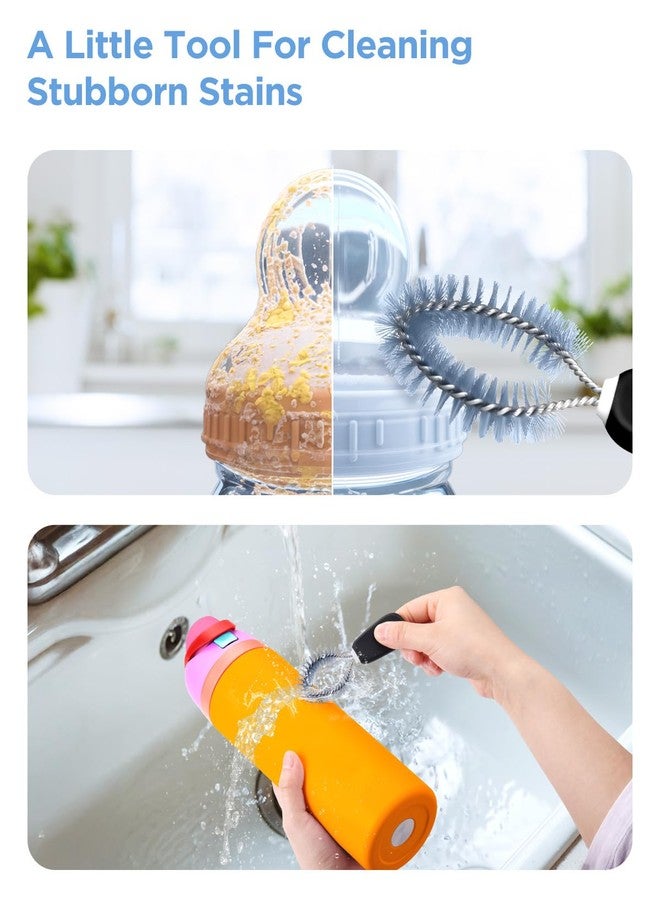 EasyAcc [3 Pack] Water Bottle Cleaner Brush for Owala Stanley Hydroflask, Long Handle Water Bottle Scrubbing Brush, with Straw Cleaner & Nipple Brush, for Coffee Mugs, Tumblers, Ice Tea Jars - Image 5