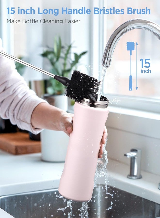 EasyAcc [3 Pack] Water Bottle Cleaner Brush for Owala Stanley Hydroflask, Long Handle Water Bottle Scrubbing Brush, with Straw Cleaner & Nipple Brush, for Coffee Mugs, Tumblers, Ice Tea Jars - Image 3