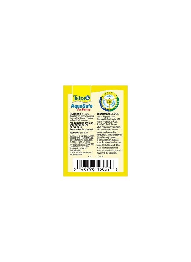 تترا - Bettasafe، مرطب مياه حوض السمك لأسماك البيتا، 1.69 أونصة، 50 مل، ذهبي وأصفر (16837) - Image 1
