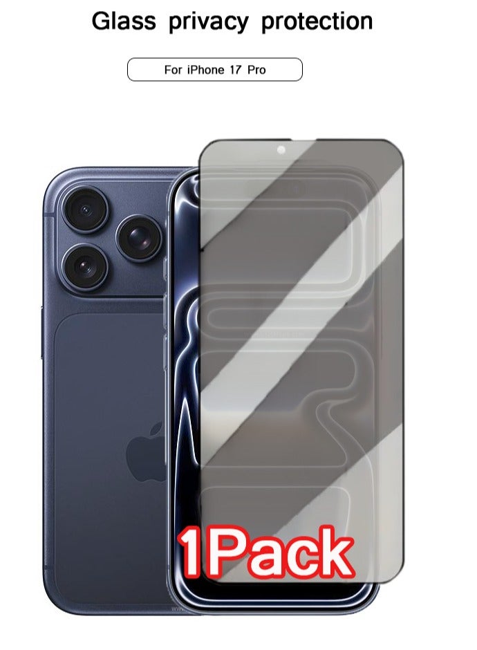 1 Pack iPhone 17 Pro Privacy Screen Protector,SHigh hardness Tempered Glass Film,Anti-Scratch Case Friendly - Image 1