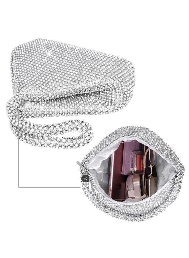 Peachjoy Women's Rhinestone Clutch Evening Bags Sparkly Glitter Triangle Purse for Party Prom Wedding  - Image 3