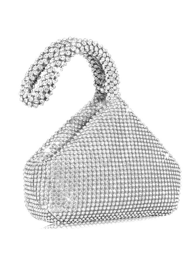 Peachjoy Women's Rhinestone Clutch Evening Bags Sparkly Glitter Triangle Purse for Party Prom Wedding  - Image 1