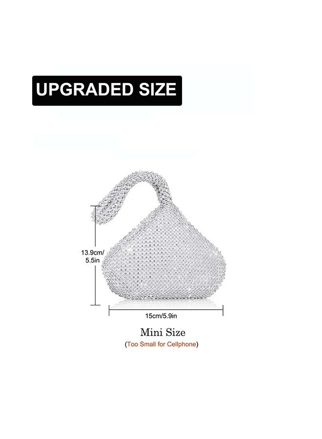 Peachjoy Women's Rhinestone Clutch Evening Bags Sparkly Glitter Triangle Purse for Party Prom Wedding  - Image 5