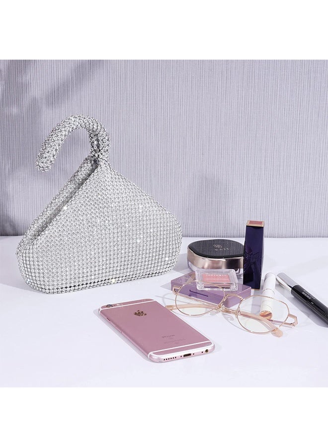 Peachjoy Women's Rhinestone Clutch Evening Bags Sparkly Glitter Triangle Purse for Party Prom Wedding  - Image 4