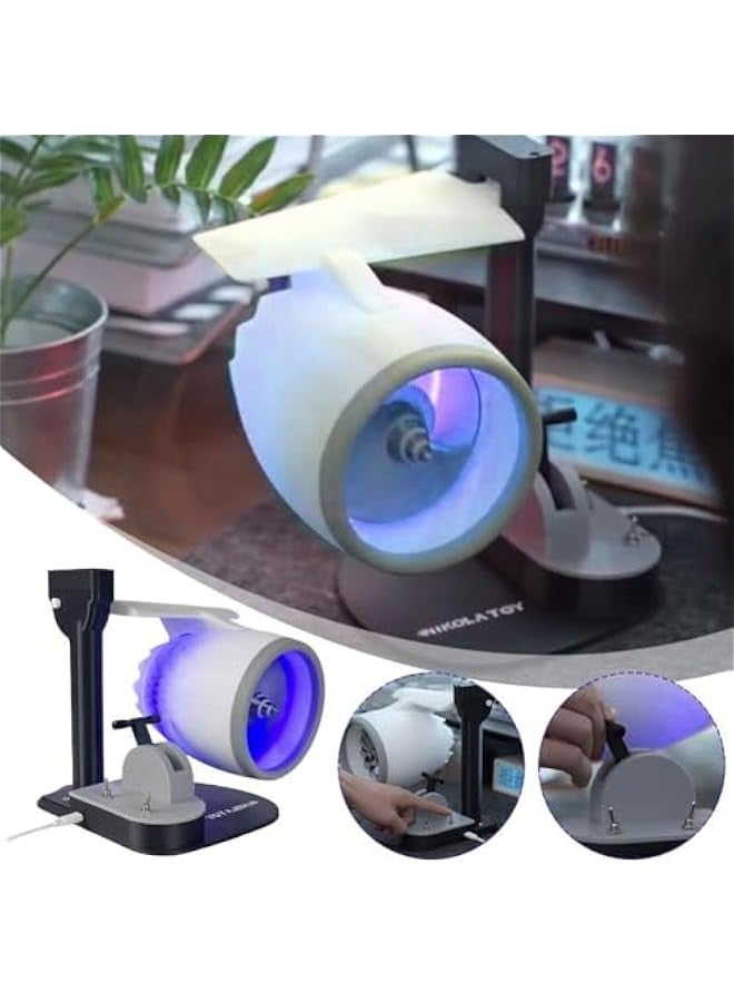 Creative Turbo Desktop Fan,Jet Engine Fan,2-in-1 Turbo Fan for Desk,Creative Turbo Fan for Office with Humidifier and Red Tail Lights,Adjustable Turbofan Engine Shape Cooling Fan  - Image 2