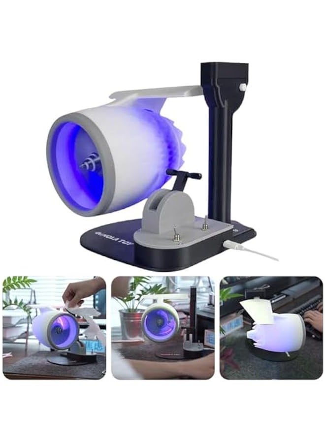 Creative Turbo Desktop Fan,Jet Engine Fan,2-in-1 Turbo Fan for Desk,Creative Turbo Fan for Office with Humidifier and Red Tail Lights,Adjustable Turbofan Engine Shape Cooling Fan  - Image 1