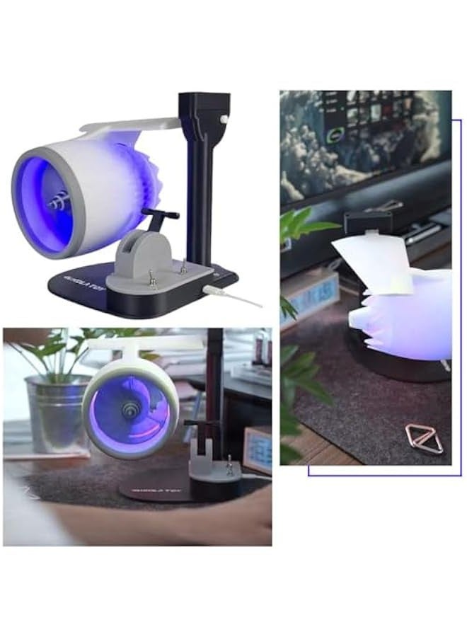 Creative Turbo Desktop Fan,Jet Engine Fan,2-in-1 Turbo Fan for Desk,Creative Turbo Fan for Office with Humidifier and Red Tail Lights,Adjustable Turbofan Engine Shape Cooling Fan  - Image 3