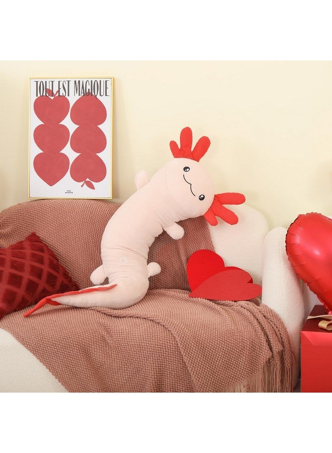 MaoGoLan دبدوب ماو غولان العملاق أكسولوتل، وسادة دبدوب أكسولوتل الكبيرة، وسادة جسم السلمندر المحشوة الضخمة للأطفال والبالغين، هدايا عيد الميلاد باللون الوردي - Image 2