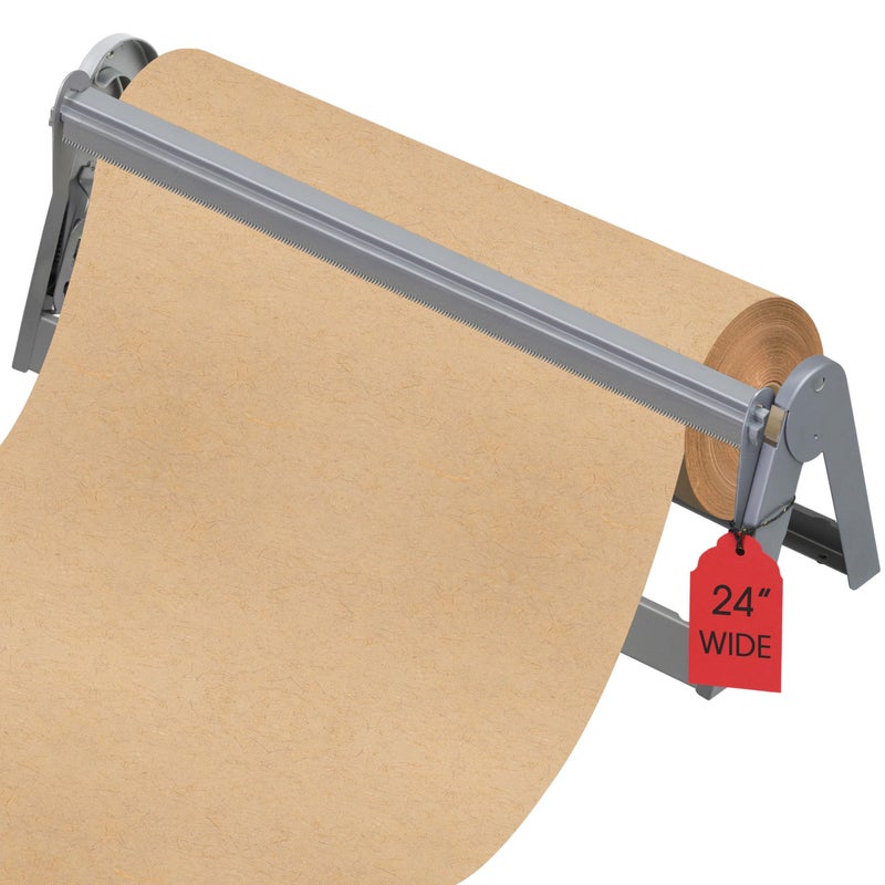 Ecohu 24in Wrapping Paper Roll Cutter  Holder Dispenser for Butcher Freezer Craft Paper Rolls with Updated Serrated Blade for Gift Wrap NonSlip Cutting Tool for Kitchen Craft RoomSet on Tabletop