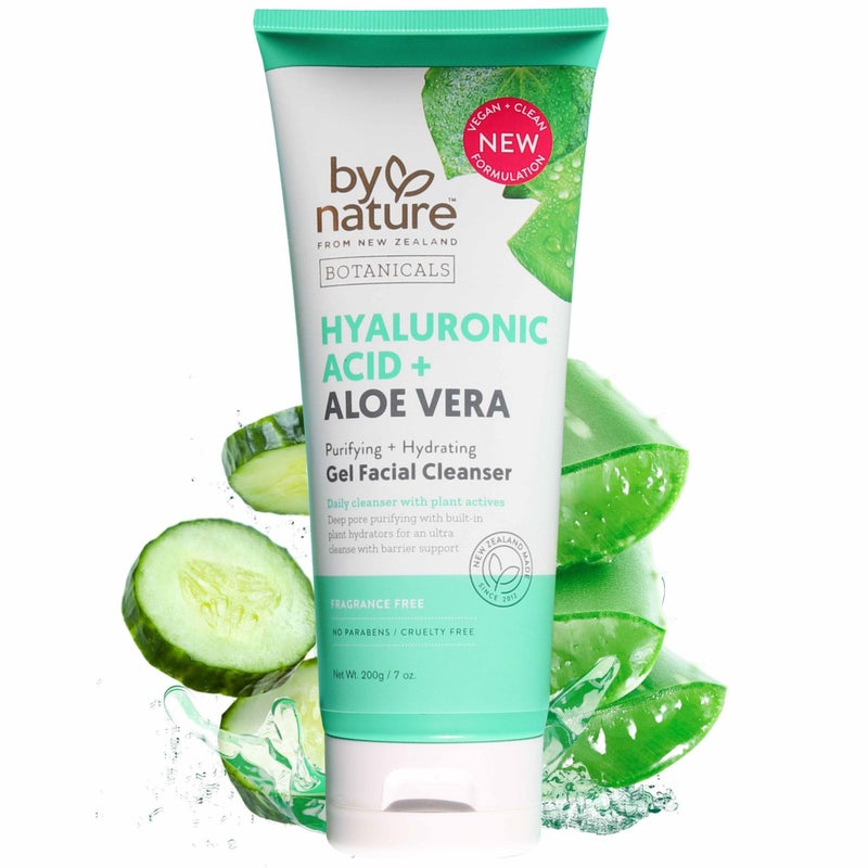 By Nature Hyaluronic Acid  Aloe Vera Facial Cleanser to Hydrate  Brighten Your Skin  Skincare from New Zealand  Premium Face Cleanser  7oz