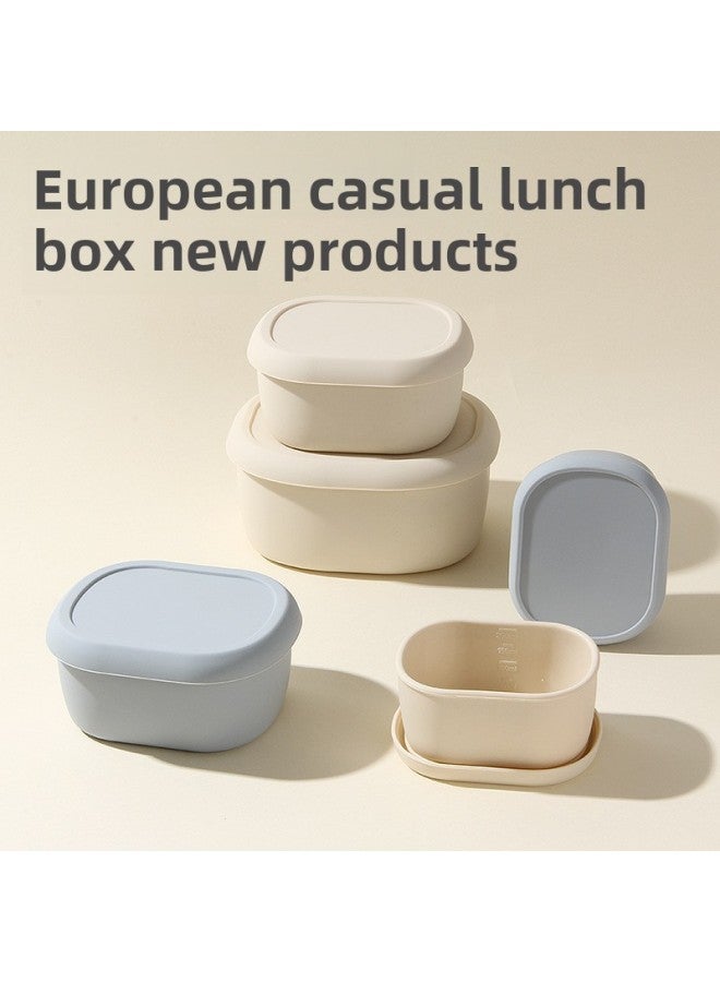 Food Grade Silicone Lunch Box Microwave Stacked Lunch Box Baby Food Bowl With Lid Baby Bowl-Specifications:Milky White -Color:Support Oem | Odm  - Image 2