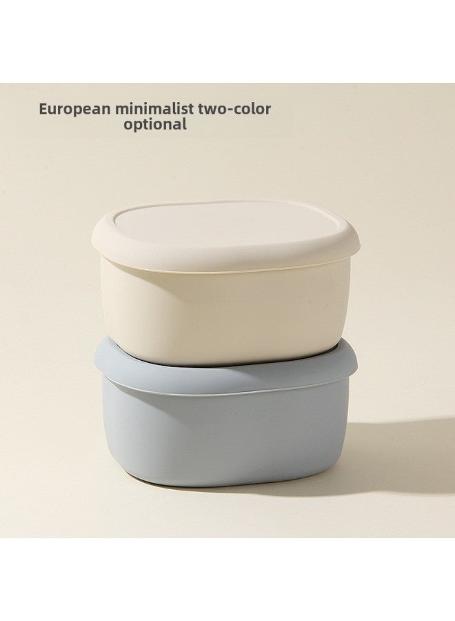 Food Grade Silicone Lunch Box Microwave Stacked Lunch Box Baby Food Bowl With Lid Baby Bowl-Specifications:Milky White -Color:Support Oem | Odm  - Image 4