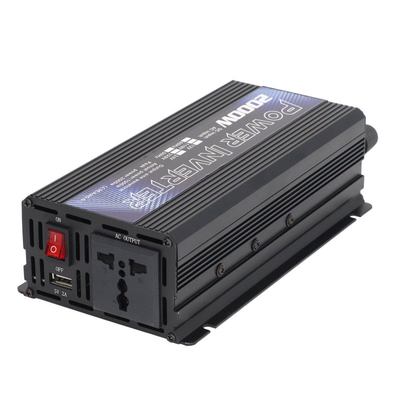 Rohs Car Power Inverter Solar Power Universal Aluminum Alloy Low Noise Modified Sine Wave Inverter for Multipurpose Charging 2000W - Image 3