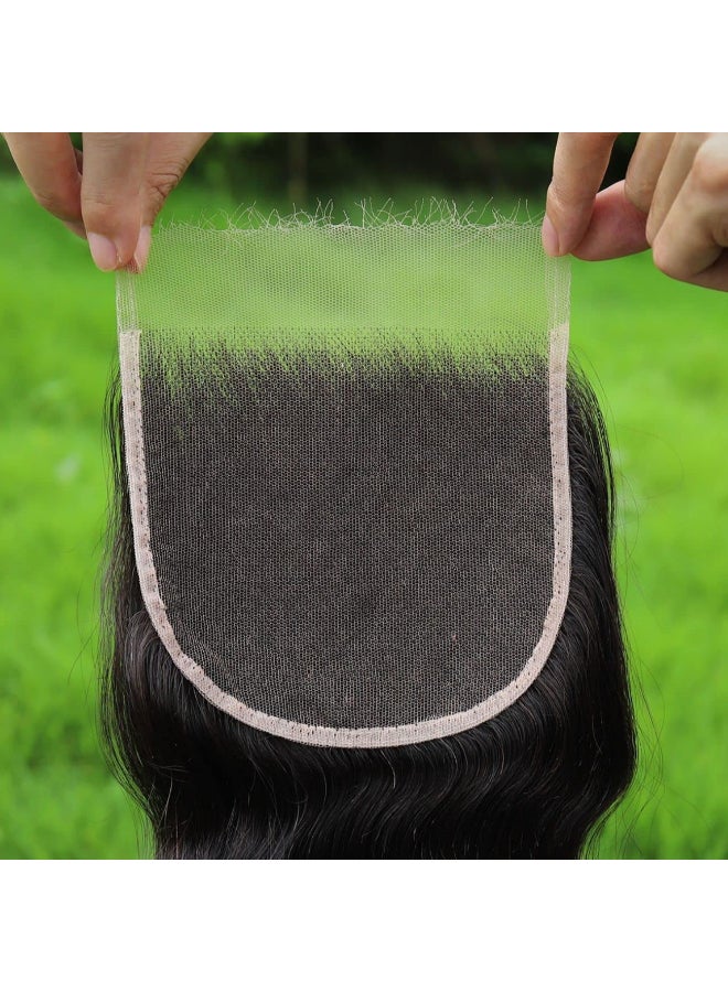 BEEOS Deep Wave 6x6 Skinlike Real HD Lace Closure 010mm Ultrathin Swiss HD Lace PrePlucked Hairline Natural Black Virgin Human Hair Closure 14 Inch - Image 2